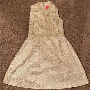 NWT - Lilly Pulitzer Franci Dress - Metallic Gold